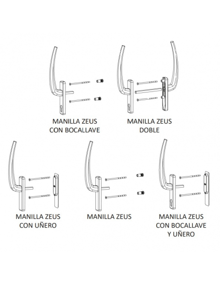 MANILLA ZEUS ELEV. BRUTO INTERIOR C/BOCALLAVE MANILLA ZEUS ELEV. BRUTO INTERIOR C/BOCALLAVE