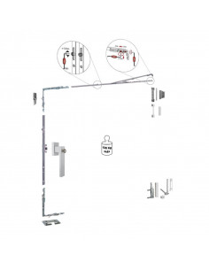 Compás Oscilobatiente Apertura Lógica 795–1000 mm | Hausen P1114 | PVC 2