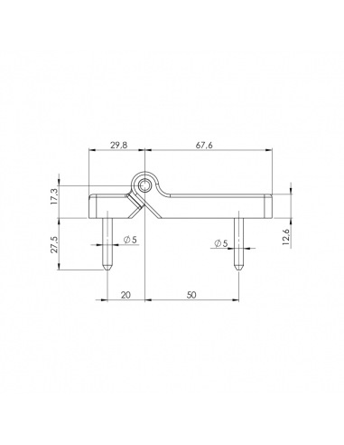 PLE. BISAGRA PLEGABLE BLANCO 9016 20/50 (PERNIO CORTO)