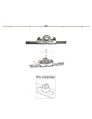 PRES CIERRE MULTIPUNTO VENTANA ABATIBLE 15 MM 210 MM