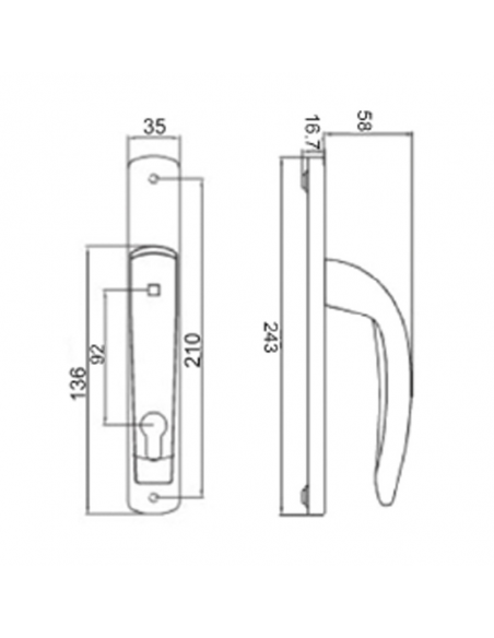 Jgo. Manilla Costa Exit Escudo 92X32 Cromo - Seguro