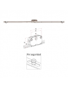 Cierre Multipunto Seguridad Corredera P2855 | 25 mm | 10 Puntos de Cierre | 1200–1400 mm