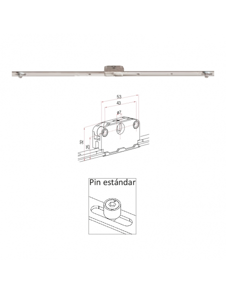 CIERRE MULT. ABAT. 25MM ESTANDAR 280MM