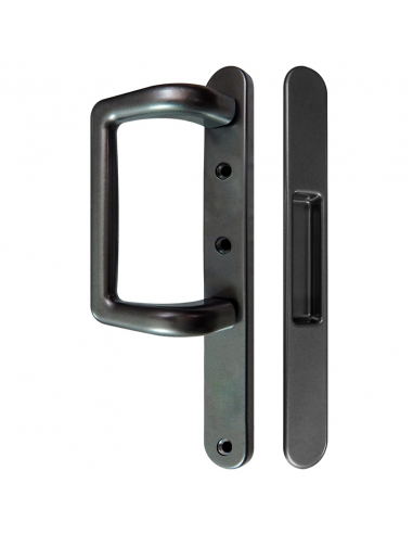 Asa Escudo + Uñero Largo Capri Sin Acción Multipunto Negro RAL 9005 para Puertas PVC y Aluminio