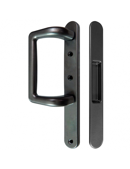 Asa Escudo + Uñero Largo Capri Sin Acción Multipunto Negro RAL 9005 para Puertas PVC y Aluminio