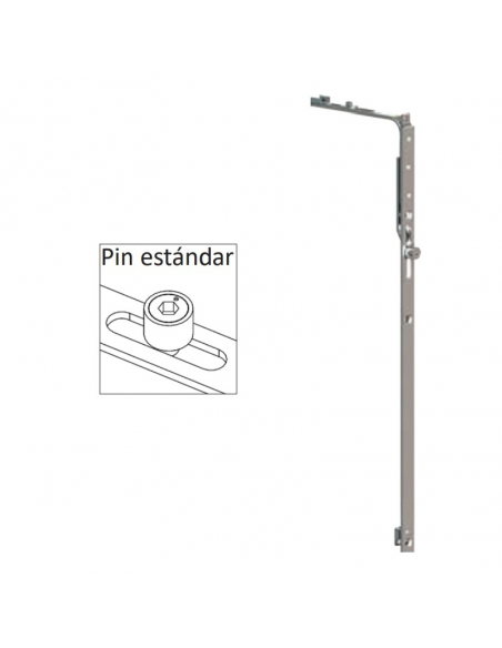 Reenvío Trasero P1404 | Bulón STD 1350‑1600 mm para Oscilobatiente PVC/Aluminio