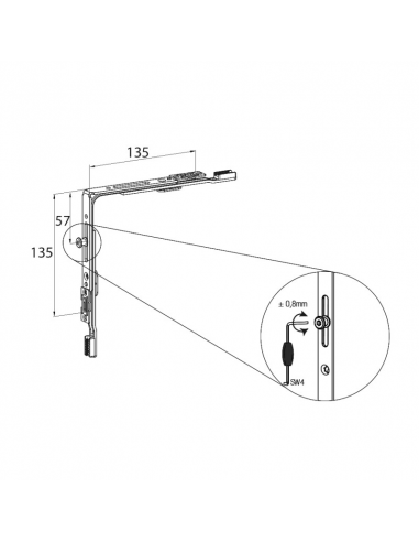 Ángulo de cambio HAUSEN P1051 – Reenvío para ventanas PVC y aluminio