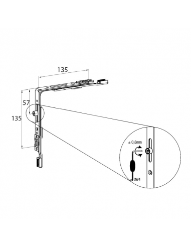 Ángulo de cambio HAUSEN P1050 – Reenvío para ventanas PVC y aluminio