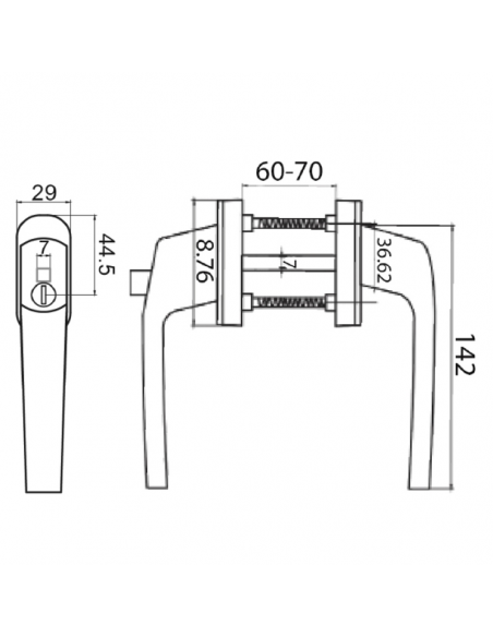 MANILLA DANUBIO DOBLE CON LLAVE NEGRO 9005