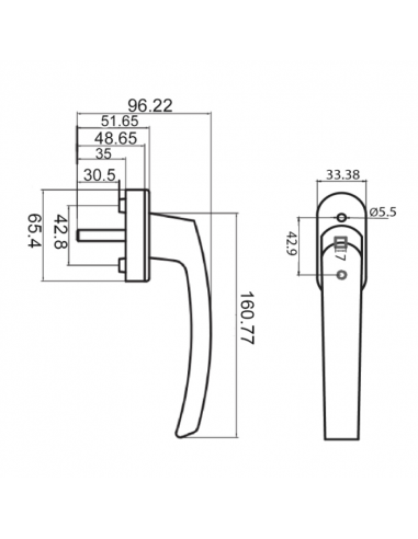 Manilla Gran Danubio Blanco - Ergonómica