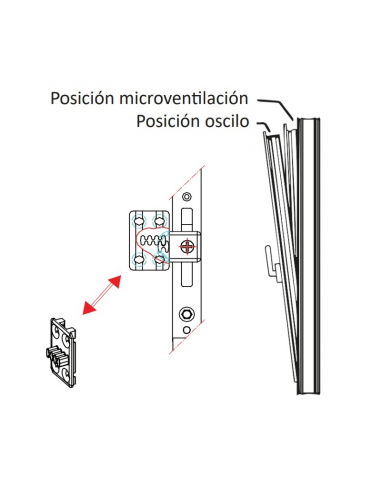 Ángulo de reenvío Microvent Standard – Microventilación para ventanas PVC y aluminio