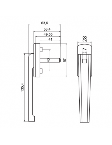 MANILLA PLANA LOW NEGRO 8022 40MM