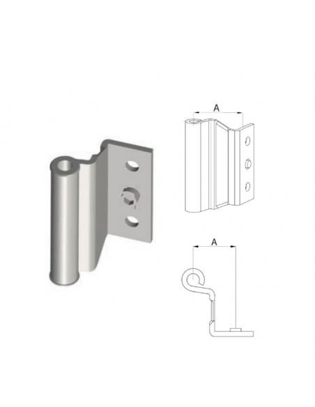 Bisagra atornillada superior activa SIN eje de frenado.