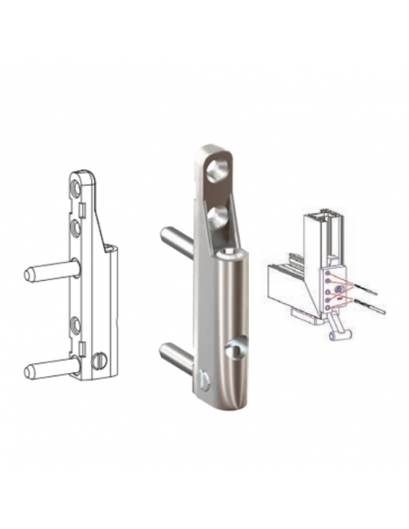 Bisagra Inferior Activa en Hoja P1505 para Ventanas PVC Oscilobatientes – Herraje de Alta Resistencia