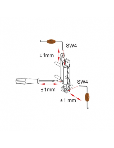 Bisagra atornillada inferior activa en marco