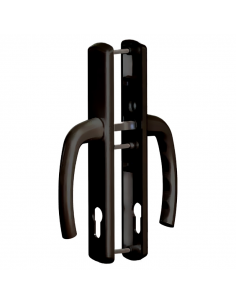 Manilla Escudo Largo Báltico 85/28 RAL 8022 + Bocallave Pera | Para Puertas