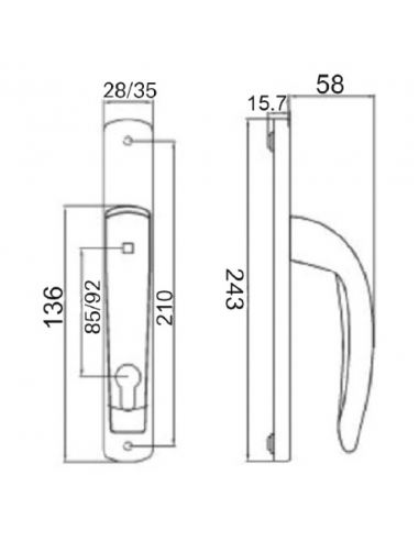 MANILLA ESCUDO LARGO BALTICO 85/35 MARRON + BOC. PERA