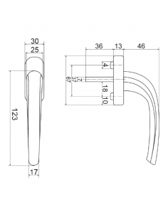 Manilla Ebro Aluminio Inox Mate | Herraje Resistente para Ventanas 2