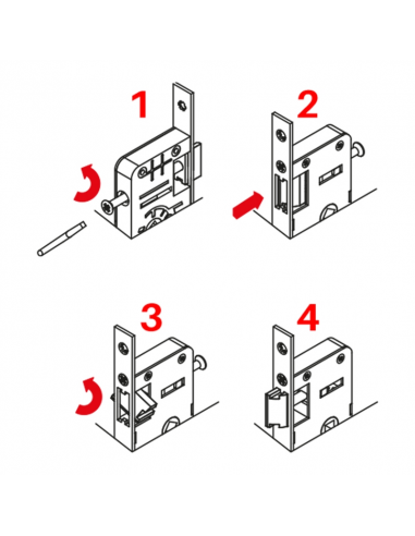 Cerradura 1P Aluminio Desl. 20 mm | Canal Europeo CE Hausen