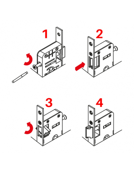 CERRADURA 1P ALUMINIO DESL. 25mm