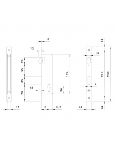 Cerradura Leva Corta 33 mm MARK | Sistema Deslizante 2