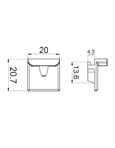 Cerradero aluminio C16 STD oscilobatiente 9 mm