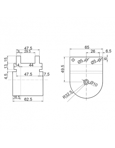 BISAGRA / NUDO PIVOTANTE C.E. NEGRO