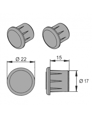 TAPON MST GOLPETE C.E. L/NEGRO 9005