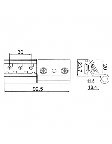 BISAGRA GAMMA 2 CUERPOS C.E. DCHA BLANCO 9016