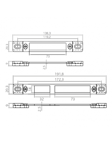 CONJUNTO 3 CERRADEROS  REG.  C.E. INOX