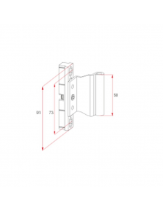 KIT BISAGRA CENTRAL ALU C/16 MM 9-20 BLANCO 9016 2