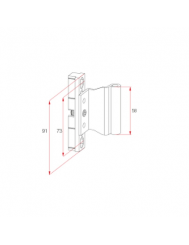 KIT BISAGRA CENTRAL ALU C/16 MM 9-20 BLANCO 9016