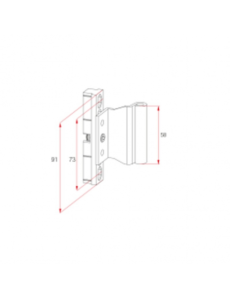 KIT BISAGRA CENTRAL ALU C/16 MM 9-20 BLANCO 9016