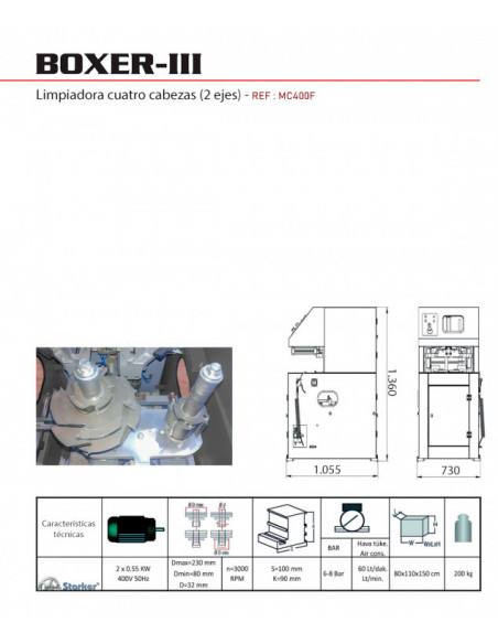 BOXER-III | Limpiadora Automática de Cuatro Cabezas para Perfiles de PVC y Aluminio