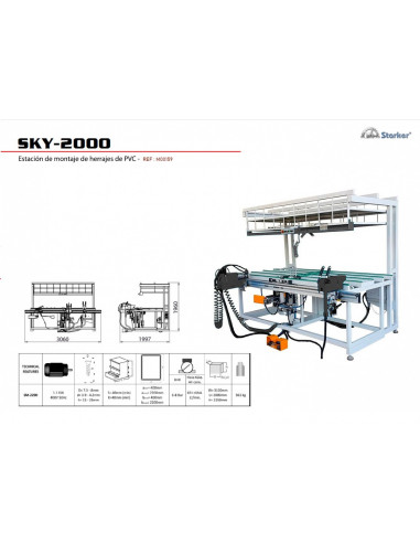 SKY-2000 | Estación de Montaje de Herrajes para Ventanas de PVC
