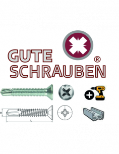 Tornillo Autotaladrante Gute Schrauben 7504-P 3,9 x 13 Inoxidable. Caja x 1000und 2