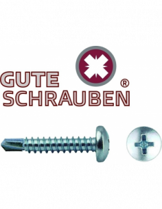 Tornillo Autotaladrante Gute Schrauben 7504-N 4,8 X 70 Inoxidable. Cabeza Alomada Bolsa x 4000