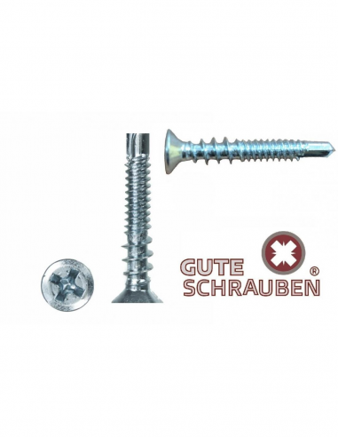 Tornillo Gute Schrauben Doble rosca 4,2 x3.5 x19, utilizado como refuerzo