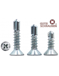 Tornillo Gute Schrauben DIN 7504-P 3.9 Zincado Cabeza Avellanada, Autoperforante 2