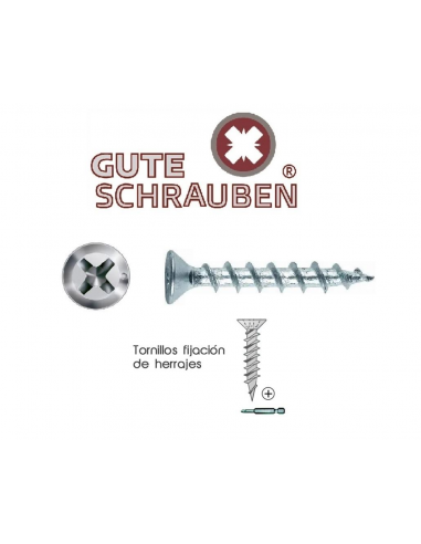 Tornillo Gute Schrauben Herrajes 4X32 - Acero cincado, de alta durabilidad