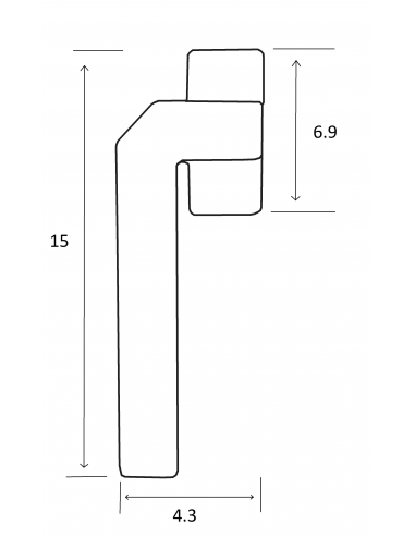 Manilla Corvair Acodada izqda Esquema Técnico
