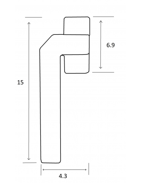 Manilla Corvair Acodada izqda Esquema Técnico
