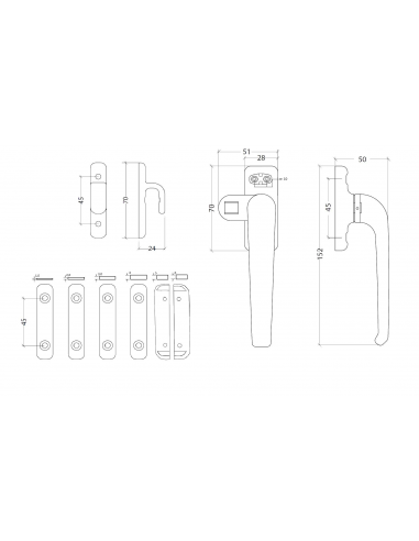 Cierre de Presion Reversible Con Rodillo Venecia Esquema Tecnico