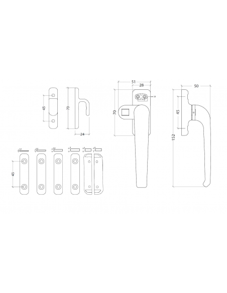 Cierre de Presion Reversible Con Rodillo Venecia Esquema Tecnico