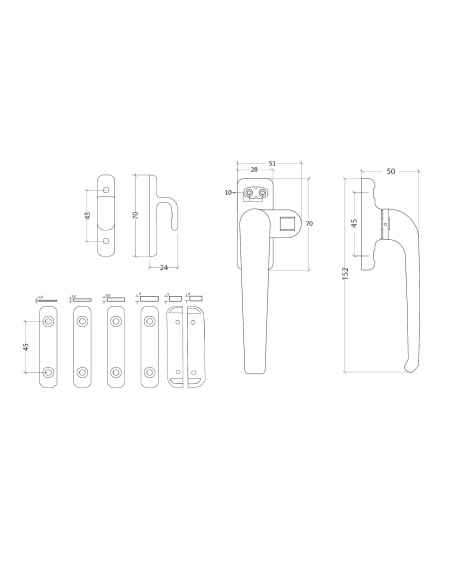 Cierre Presión Venecia Izquierda Negro 9005    Esquema Tecnico