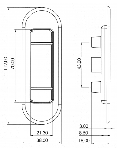 Esquema Tecnico - Uñero Embutido Capri Corto