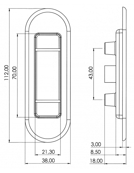 Esquema Tecnico - Uñero Embutido Capri Corto