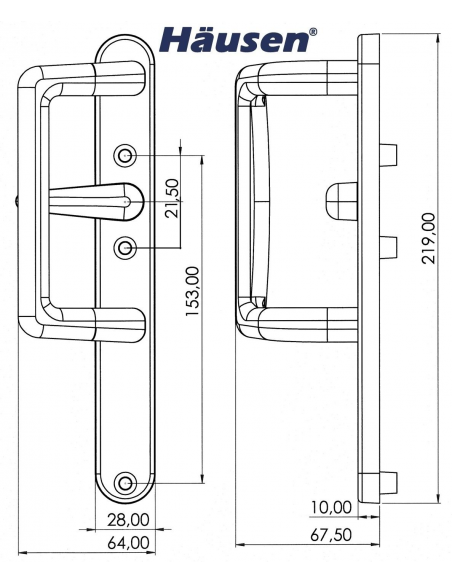 Esquema Tecnico - Asa Capri Interior Con Accion Sin Bocallave