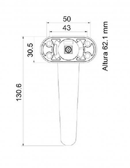 Esquema Tecnico - Manilla recuperable blanca Omega 9016