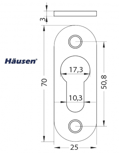 Esquema Tecnico - Bocallave cubrecilindro ovalado Blanco